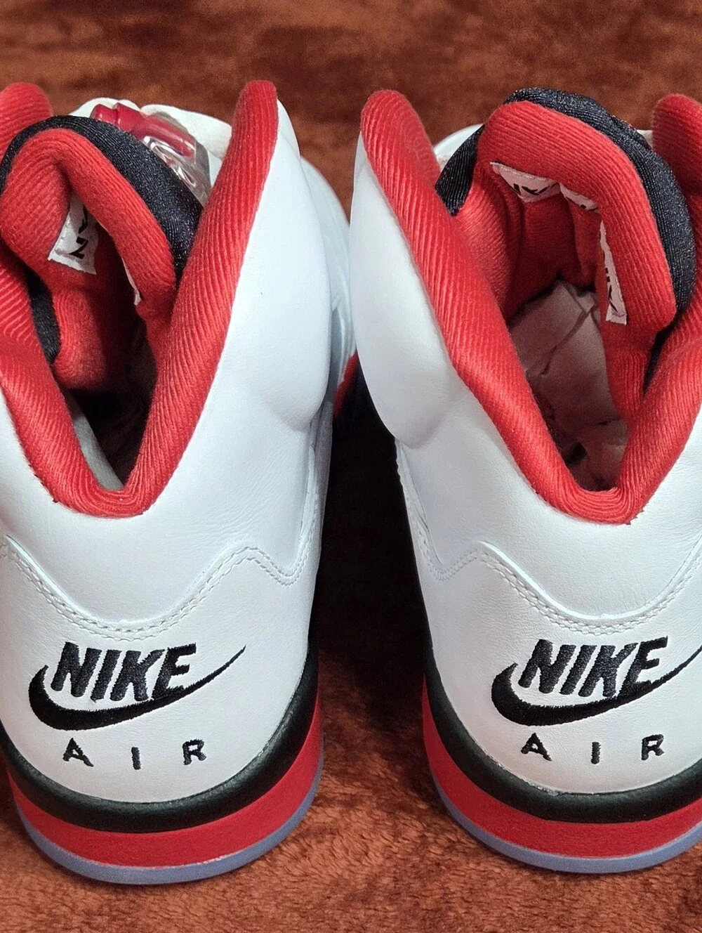 Men's White & Red Basketball High-Top Sneakers